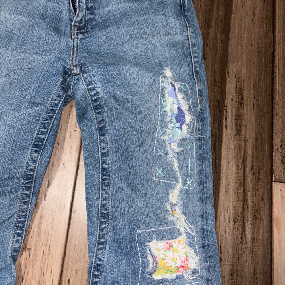 Vigoss Blue Flare Jeans with Colorful Patchwork - Picture 3 of 4
